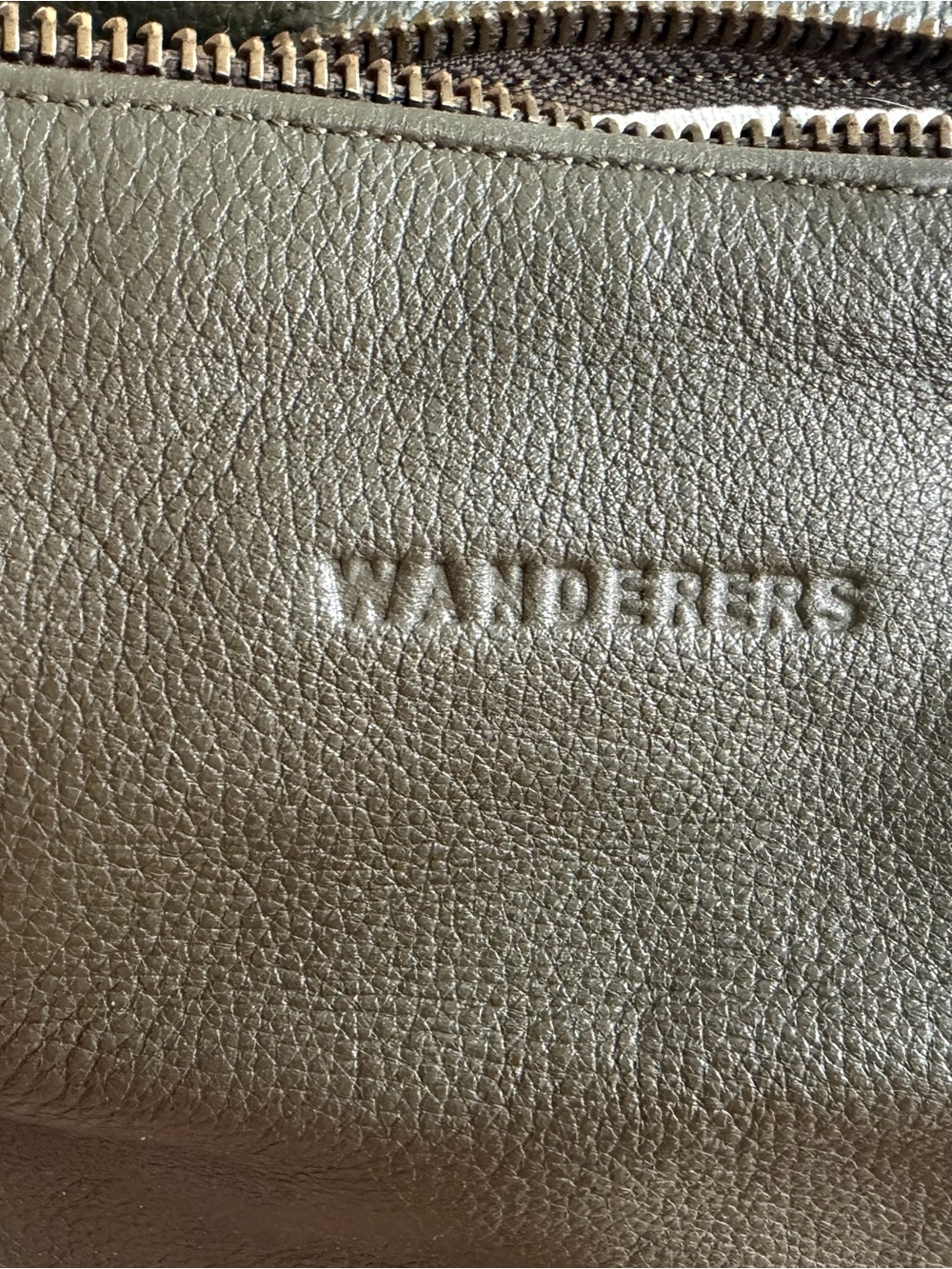 Wanderers Olive Green Pebbled Leather Crossbody Bag